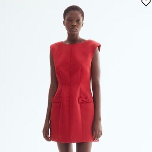 Classic Red Sleeveless Sheath Dress